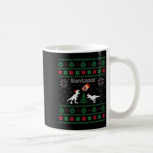 サンタaa恐竜 クリスマス ださいセーター  コーヒーマグカップ (右)