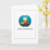 サンタComunione -イタリア語の聖餐式 カード (黄色い花)