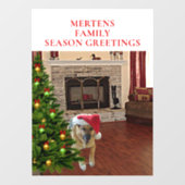 サンタGSDドッグクリスマスツリーホームストアビニール8x11 ウィンドウサイン (シート)