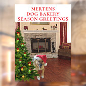 サンタGSDドッグクリスマスツリーホームストアビニールLG ウィンドウサイン (シート2)