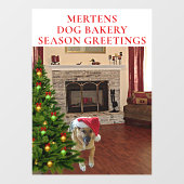 サンタGSDドッグクリスマスツリーホームストアビニールLG ウィンドウサイン (シート)