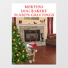 サンタGSDドッグクリスマスツリーホームストアビニールLG ウィンドウサイン