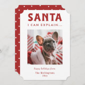 サンタIが説明できるホリデーユーモアの写真カード シーズンカード (正面/裏面)