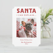 サンタIが説明できるホリデーユーモアの写真カード シーズンカード (スタンド正面)