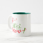 サンタit雪男クリスマスコーヒーマグデザイン ツートーンマグカップ (正面左)