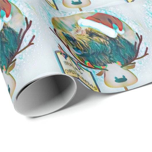 サンタLabradoodleのクリスマスのギフトの紙 ラッピングペーパー (ロールコーナー)