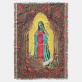 サンタMuerteのタロット-神聖な死 スローブランケット (正面縦)