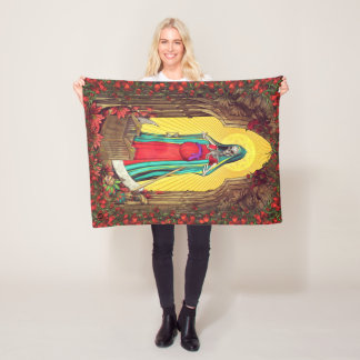 サンタMuerteのタロット-神聖な死 フリースブランケット