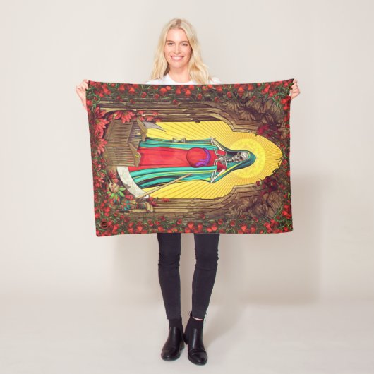 サンタMuerteのタロット-神聖な死 フリースブランケット (インサイチュ)