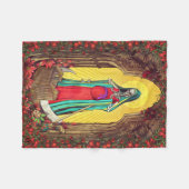 サンタMuerteのタロット-神聖な死 フリースブランケット (正面(横))