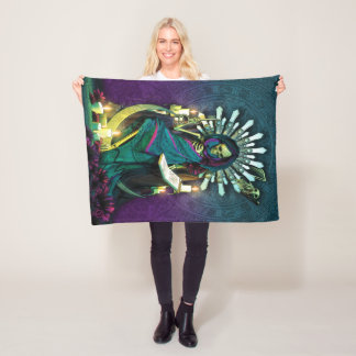 サンタMuerteのタロット-高い尼僧 フリースブランケット