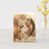 サンタMuerteのメッセージカード カード (黄色い花)