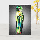 サンタMuerteの嵩拝 カード (黄色い花)