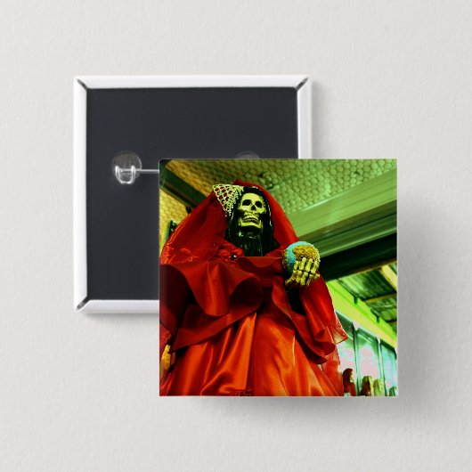 サンタMuerte 缶バッジ (正面&裏面)