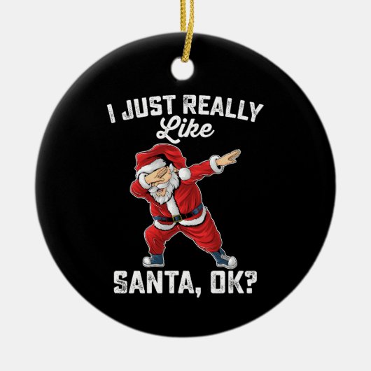 サンタOK家族のクリスマスが大好き セラミックオーナメント (正面)