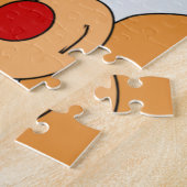 サンタonスケートボードおもしろいトナカイそり冬 ジグソーパズル (側面)