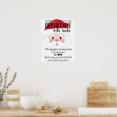 サンタPTA学校募金ポスター付き朝食 ポスター (キッチン)