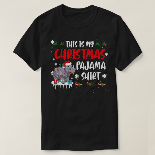 サンタRhinoこれは私のクリスマスパジャマクリスマスリグ Tシャツ (デザイン正面)
