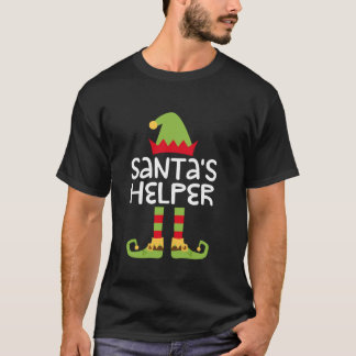 サンタSヘルパーTシャツマッチクリスマス小妖精や小人シール Tシャツ