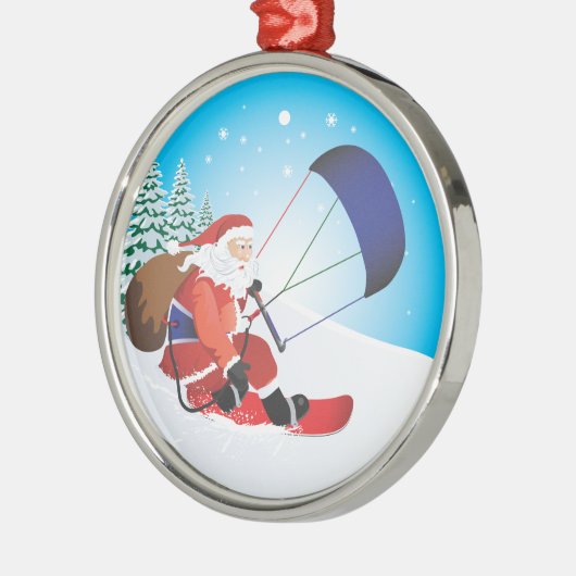 サンタSnowkiteのスノーボードの優れたオーナメント メタルオーナメント (左)