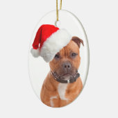サンタStaffieのクリスマスのオーナメント セラミックオーナメント (左)