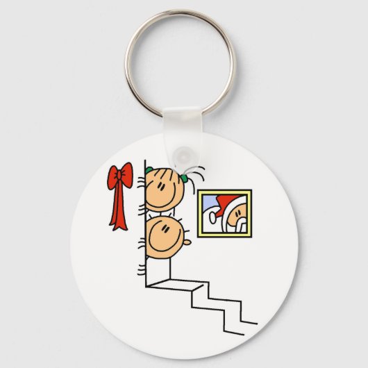 サンタTシャツとギフトをお待ち キーホルダー (正面)