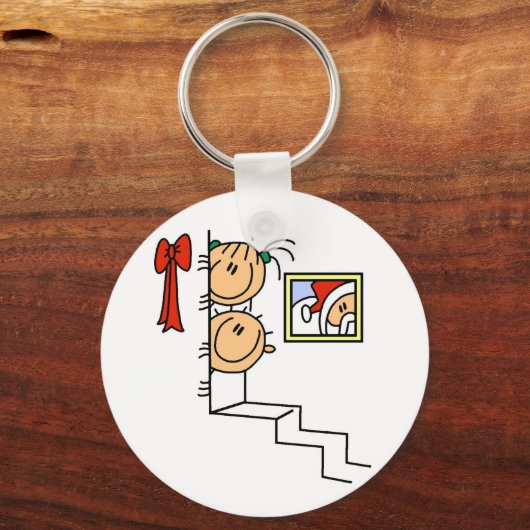 サンタTシャツとギフトをお待ち キーホルダー (正面)