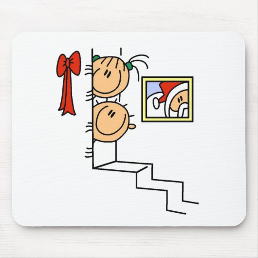 サンタTシャツとギフトをお待ち マウスパッド (正面)