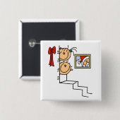 サンタTシャツとギフトをお待ち 缶バッジ (正面&裏面)