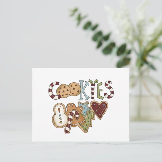 サンタTシャツとギフト用Cookie シーズンポストカード (スタンド正面)