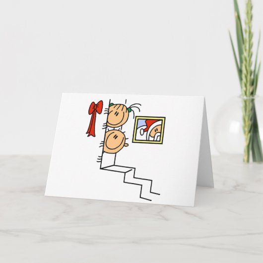 サンタTシャツと贈り物を待つ シーズンカード (正面)