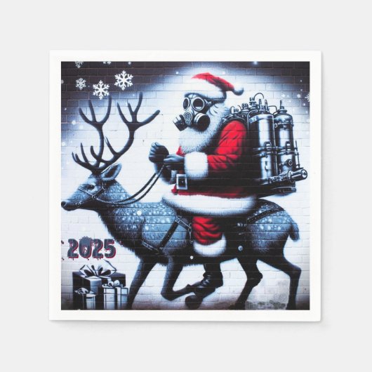 サンタTシャツ スタンダードカクテルナプキン (正面)