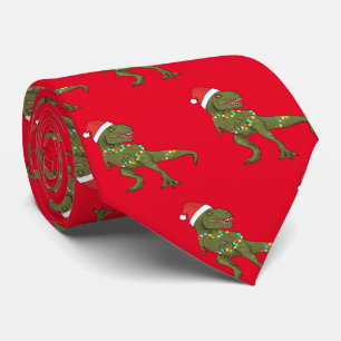 サンタTレックス恐竜のクリスマスクリスマスネクタイ ネクタイ