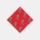 サンタTレックス恐竜クリスマスクリスマスナプキン スタンダードカクテルナプキン (角)