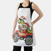 サンタTレックス恐竜モンスタートラッククリスマスクリスマス エプロン (インサイチュ)