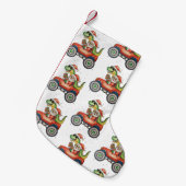 サンタTレックス恐竜モンスタートラッククリスマスクリスマス スモールクリスマスストッキング (正面 (吊り時))