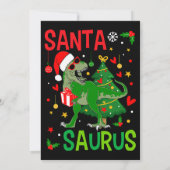 サンタTRexキッドのクリスマス恐竜ツリーレックスボーイファム 招待状 (裏面)