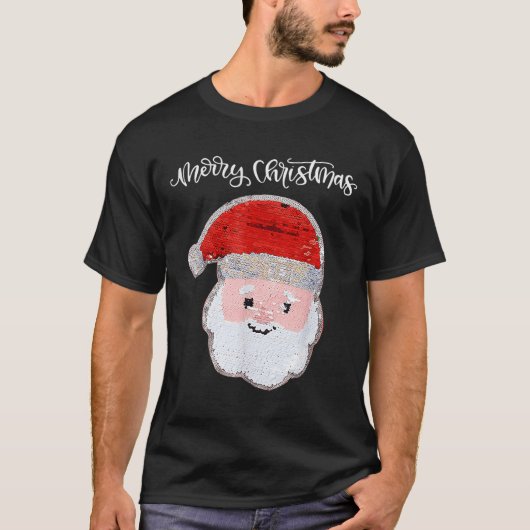 サンタUglの女の子と男の子のフリップシークインのためのクリスマス Tシャツ (正面)