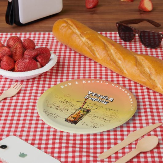 サンダウナーテキラカクテルパーティー紙プレート ペーパープレート (ピクニック)