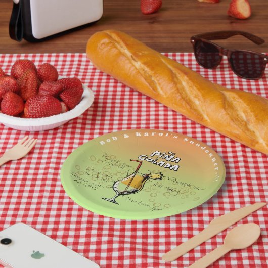 サンダウナーピナコラダカクテルパーティー紙プレート ペーパープレート (ピクニック)