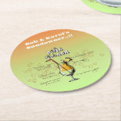 サンダウナーピナコラダカクテルパーティー ラウンドペーパーコースター (アングル)