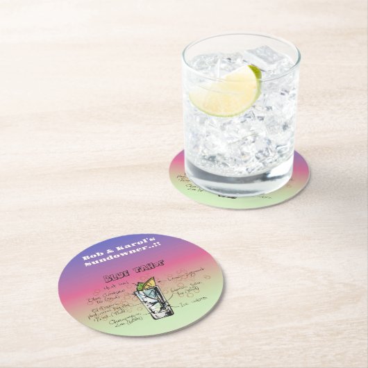 サンダウナーブルータホカクテルパーティー ラウンドペーパーコースター (インサイチュ)