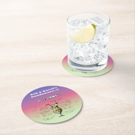 サンダウナーブルーハワイカクテルパーティー ラウンドペーパーコースター (インサイチュ)