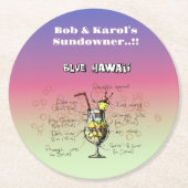 サンダウナーブルーハワイカクテルパーティー ラウンドペーパーコースター (正面)