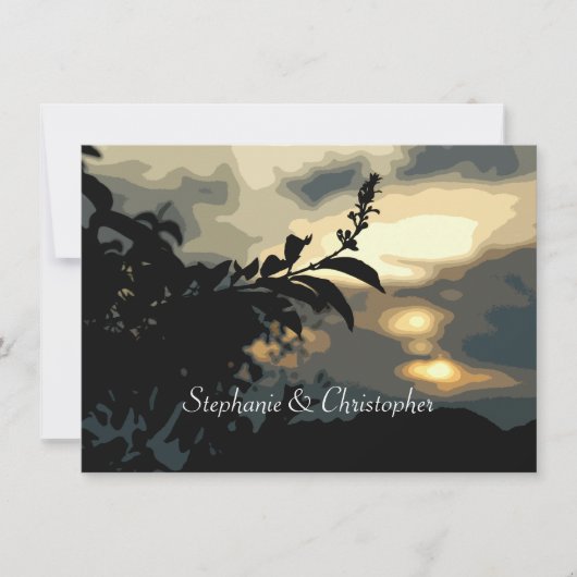 サンダウンシルエット結婚のカスタム招待状 招待状 (正面)