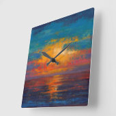 サンダウンII スクエア壁時計 (傾斜)