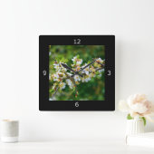 サンダップ春ホーソーン スクエア壁時計 (ホーム)