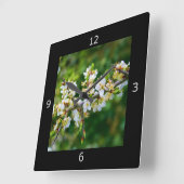 サンダップ春ホーソーン スクエア壁時計 (傾斜)