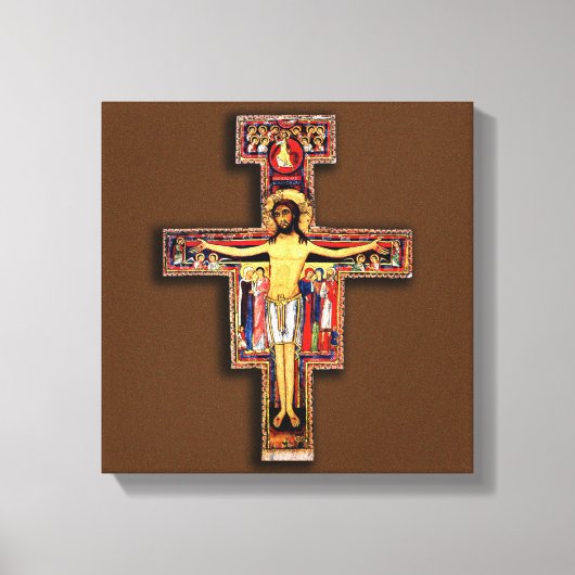 サンダミアーノの十字架、フランシスコ会の十字架。 キャンバスプリント (正面)