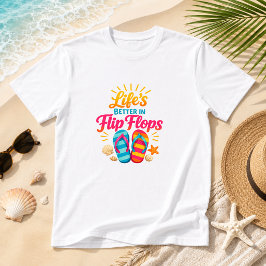 サンダルがあれば人生もっと楽しくなる 夏のユーモア Tシャツ